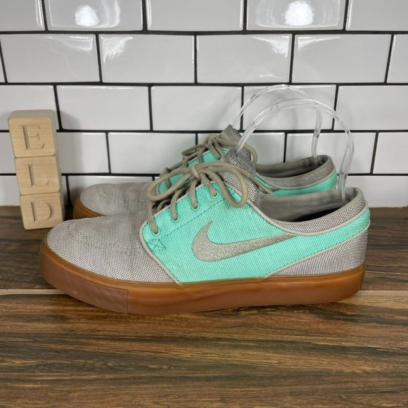 Nike Shoes | Nike ID Womens Green Grey Stefan Janoski Zoom Air Skateboarding Shoes Size 9 | Color: Gray/Green | Size: 9 | Eld_Enterprises's Closet